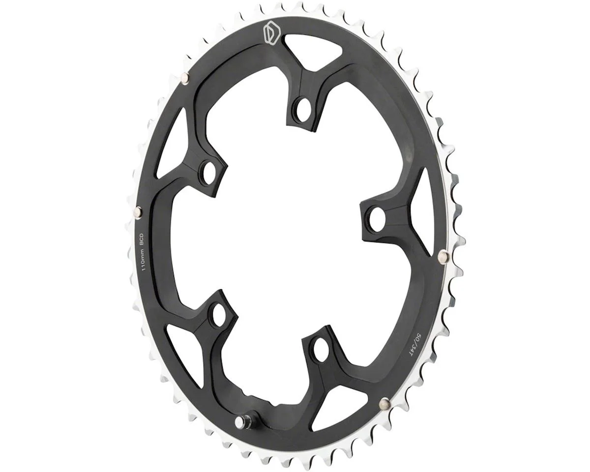 MSW Dimension Chainrings (Black/Silver) (3 x 8/9/10 Speed) (Outer) (110mm BCD) (50T)